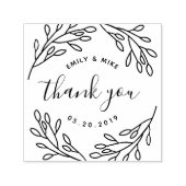 Tampon Auto-encreur Cadeau de mariage botanique élégant remerciement (Design)