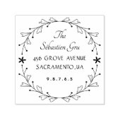 Tampon Auto-encreur Cadre Feuille dessiné à la main Whimsy (Design)