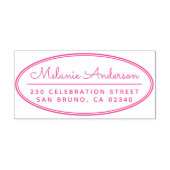 Tampon Auto-encreur Cadre Ovale Moderne Cute Script Nom Adresse de ret (Design)