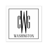 Tampon Auto-encreur Cadre simple 3 Lettre initiale Nom du monogramme # (Design)