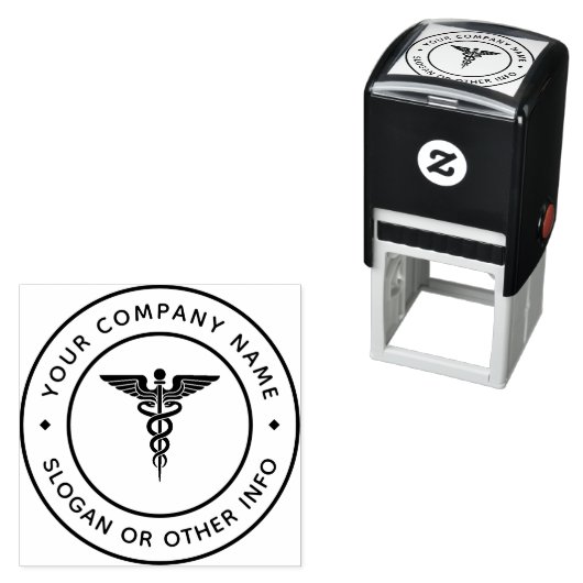 Tampon Auto-encreur Caduceus Symbole Adresse de retour Timbre auto-enc (En situation)