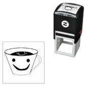 Tampon Auto-encreur Café souriant avec café heureux (En situation)