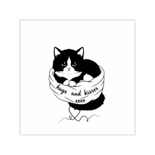 Tampon Auto-encreur calins et bisous amateur de chats