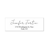 Tampon Auto-encreur Calligraphie Elégant Noir & Blanc Plain Simple Lab (Design)