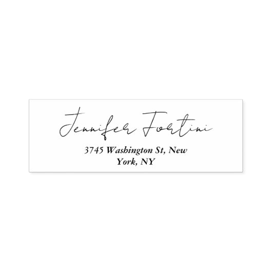 Tampon Auto-encreur Calligraphie Élégant Noir & Blanc Simple Lab (Design)