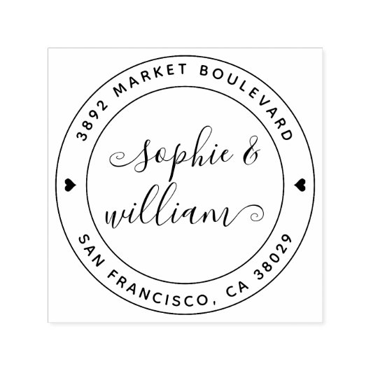 Tampon Auto-encreur Calligraphie Mariage moderne Adresse de retour (Design)