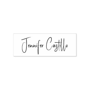 Tampon Auto-encreur Calligraphie minimaliste blanche noire simple