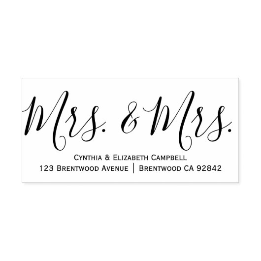 Tampon Auto-encreur Calligraphie Mme. & Mme Timbre en caoutchouc perso (Design)