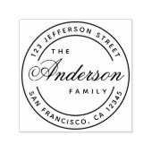 Tampon Auto-encreur Calligraphie Nom de famille Elegant Script Address (Design)