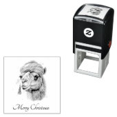 Tampon Auto-encreur Camel de Noël, personnalisable (En situation)