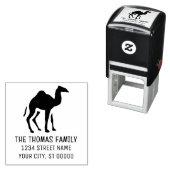 Tampon Auto-encreur Camel Dromedal Silhouette Nom Adresse (En situation)