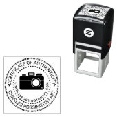 Tampon Auto-encreur Camera #2 “Certificate of Authenticity” Name URL (En situation)