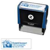 Tampon Auto-encreur Caméra Boho & Bouquet Floral (En situation)