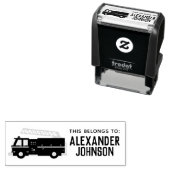 Tampon Auto-encreur Camion D'Incendie Pour Enfants Cela Appartient À (En situation)