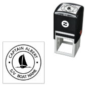 Tampon Auto-encreur Capitaine Votre Nom Bateau Voilier Auto-Intendance (En situation)