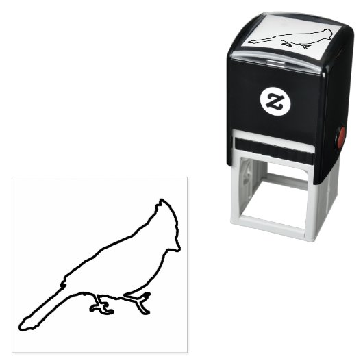 Tampon Auto-encreur Cardinal masculin contour en caoutchouc (En situation)