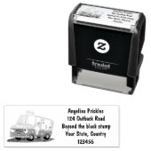 Tampon Auto-encreur Caricature de camion de glace joli (En situation)