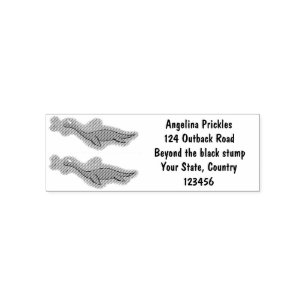 Tampon Auto-encreur Caricature de plesiosaure, monstre marin mignon et