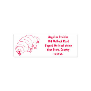 Tampon Auto-encreur Caricature d'ours d'eau tardigrade rose mignon