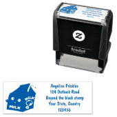 Tampon Auto-encreur Caricature en carton de lait joyeux (En situation)