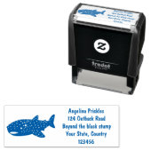 Tampon Auto-encreur Caricature joli requin baleine joyeux (En situation)