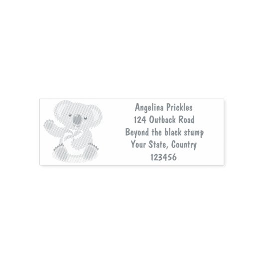 Tampon Auto-encreur Caricature joyeux koala agitant (Design)