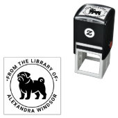 Tampon Auto-encreur Carlin Dog Standing Silhouette Bibliothèque Nom du (En situation)