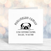 Tampon Auto-encreur Carlin joyeux Chien Peeking Arch Adresse