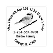 Tampon Auto-encreur Carolina Chickadee Family Home Coordonnées (Design)