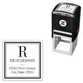 Tampon Auto-encreur Carré Adresse de retour initiale auto-allumage Tim (En situation)