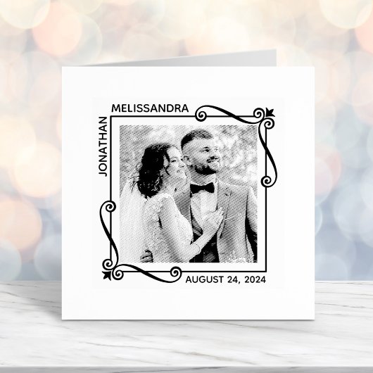 Tampon Auto-encreur Carré   de cadre photo Mariage