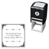 Tampon Auto-encreur Carré Flourish - Timbre d'adresse auto-alimentée (En situation)
