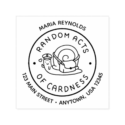 Tampon Auto-encreur Carte circulaire Logo Retourner l'adresse auto-enc (Design)