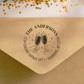 Tampon Auto-encreur Carte d'invitation pour célébration au champagne A