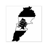 Tampon Auto-encreur Carte du Liban avec drapeau (Design)