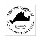 Tampon Auto-encreur Carte élégante de Martha's Vineyard Nom du livre d (Design)