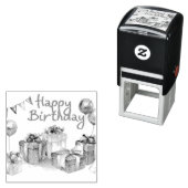 Tampon Auto-encreur Carte postale Joyeuse Anniversaire (En situation)