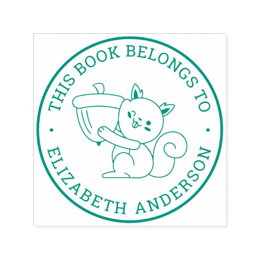 Tampon Auto-encreur Carton d'écureuil Cute Étiquette de plaque d'immat (Design)