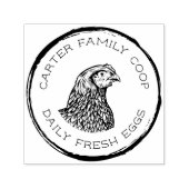 Tampon Auto-encreur Carton d'oeuf frais de ferme rustique familiale (Design)