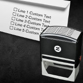 Tampon Auto-encreur Case à cocher Entreprise 5 lignes personnalisée tr