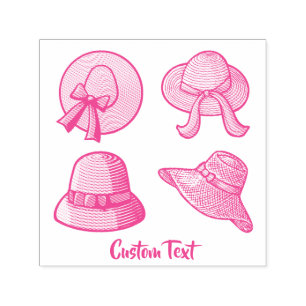 Tampon Auto-encreur Casquette d'été féminine rose