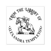 Tampon Auto-encreur Cavalier Équestre Cheval #2 Saut Bibliothèque Nom (Design)