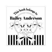 Tampon Auto-encreur Ce Livre Appartient À Cute Bunny Girl Bookplate (Design)