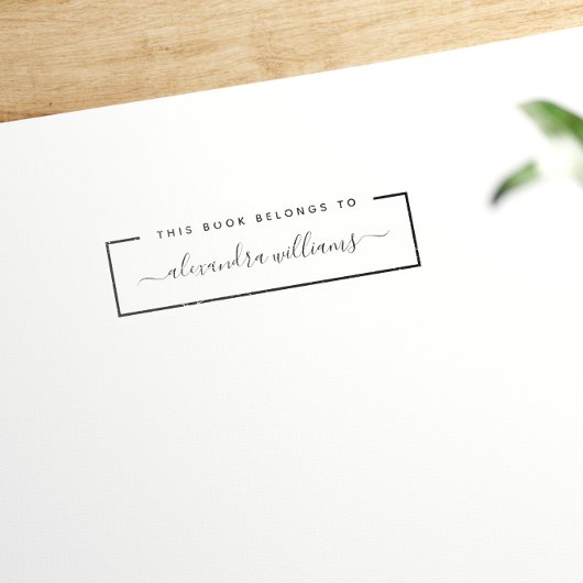 Tampon Auto-encreur Ce livre appartient à | Étiquette de livre de nom 