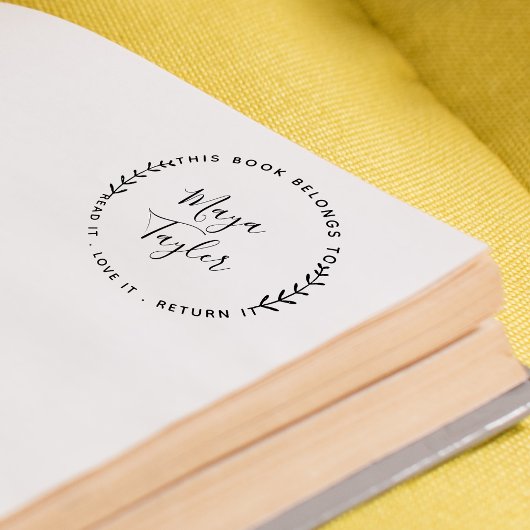 Tampon Auto-encreur Ce livre appartient à Greenery Script
