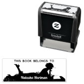 Tampon Auto-encreur Ce Livre Appartient À Nom Personnalisé Chic Person (En situation)