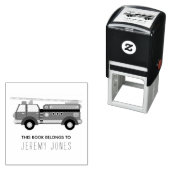 Tampon Auto-encreur Ce livre appartient au nom camion feu (En situation)