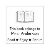 Tampon Auto-encreur Ce livre appartient au nom de l'enseignant Lire et (Design)