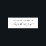 Tampon Auto-encreur Ce Livre Appartient Au Nom De Script manuscrit<br><div class="desc">Simple,  ce livre appartient à avec votre nom.</div>