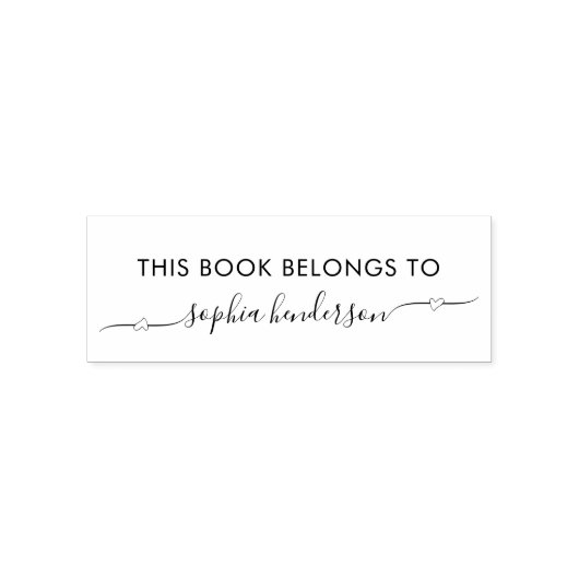 Tampon Auto-encreur Ce Livre Appartient Au Script Coeur (Design)
